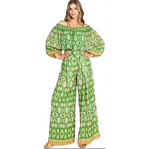 Flying Tomato Women's Tropical Wide Leg Pants, Part‎ of a set